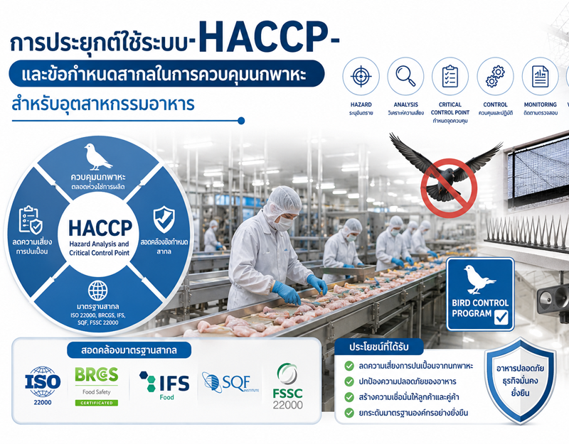 การประยุกต์ใช้ระบบ-HACCP- และข้อกำหนดสากลในการควบคุมนกพาหะสำหรับอุตสาหกรรมอาหาร