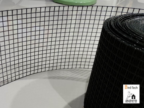 ตาข่ายกันนกกัลวาไนซ์หุ้ม PVC (สีดำ) กว้าง6นิ้วx100ฟุต พร้อมคลิปล็อคแบบหมุน