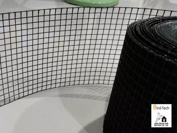 ตาข่ายกันนกกัลวาไนซ์หุ้ม PVC (สีดำ) กว้าง8นิ้วx100ฟุต พร้อมคลิปล็อคแบบ C-Lock